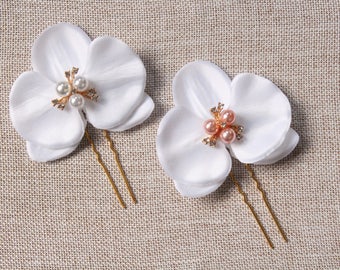 Orchidée mariage épingles à cheveux cheveux Accessoires cheveux de mariée pièce fleur cheveux clips demoiselle demoiselle